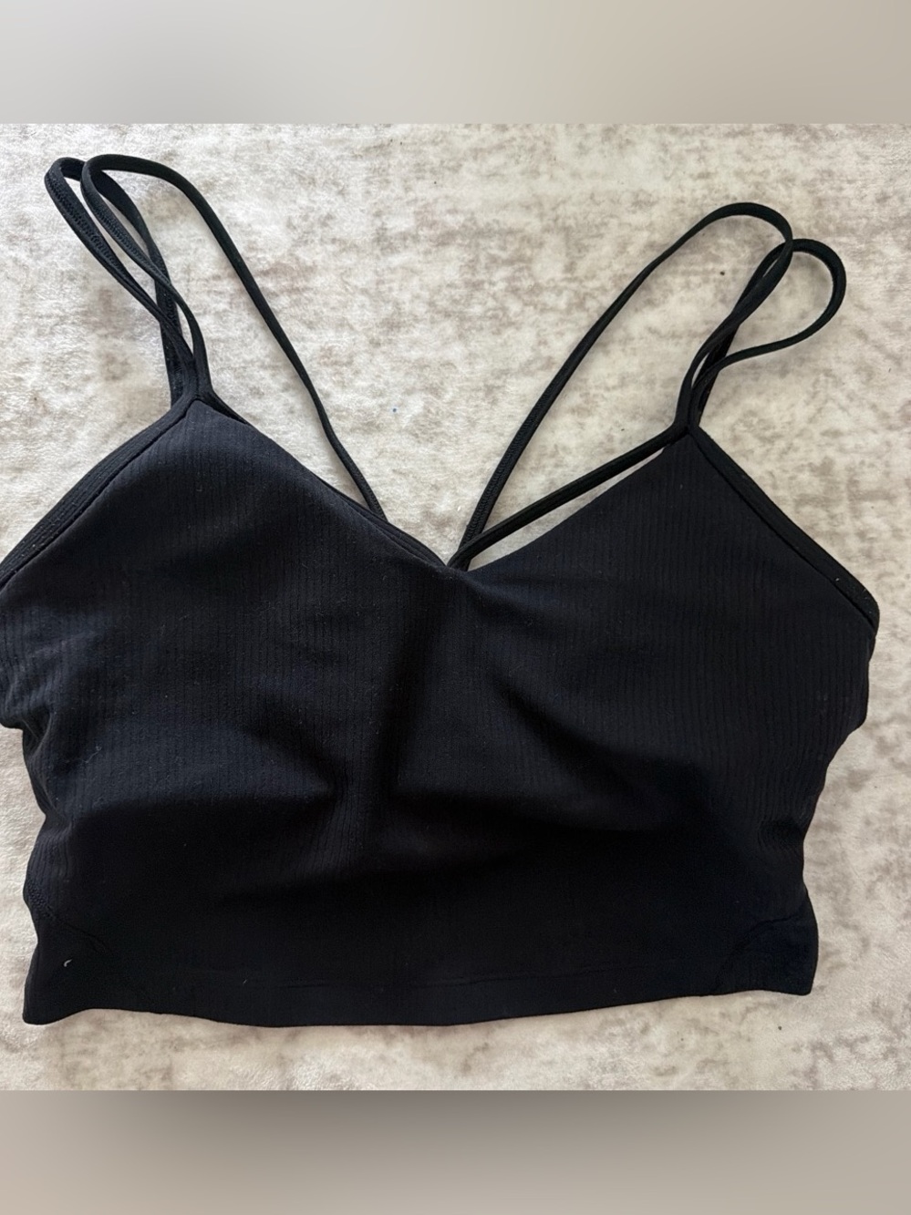 lululemon athletica Black Double-Strap Cropped Tank